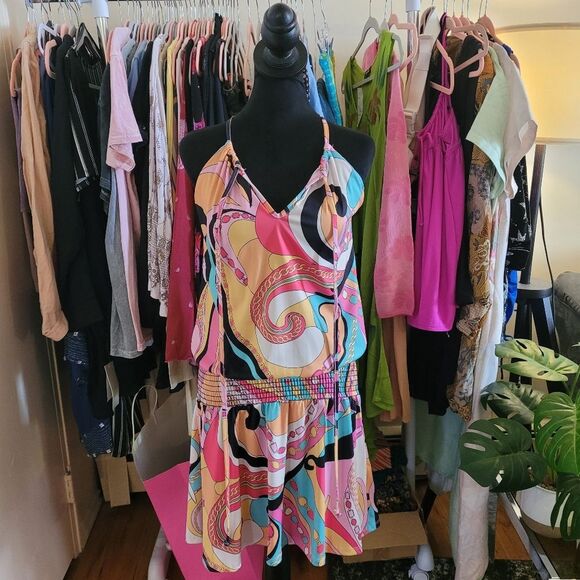 Vintage Dress Multicolor Print VaVa By Joy Han Colorful Size Small - Picture 10 of 16